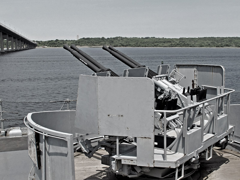 Bofors 40mm Gun on USS Massachusetts