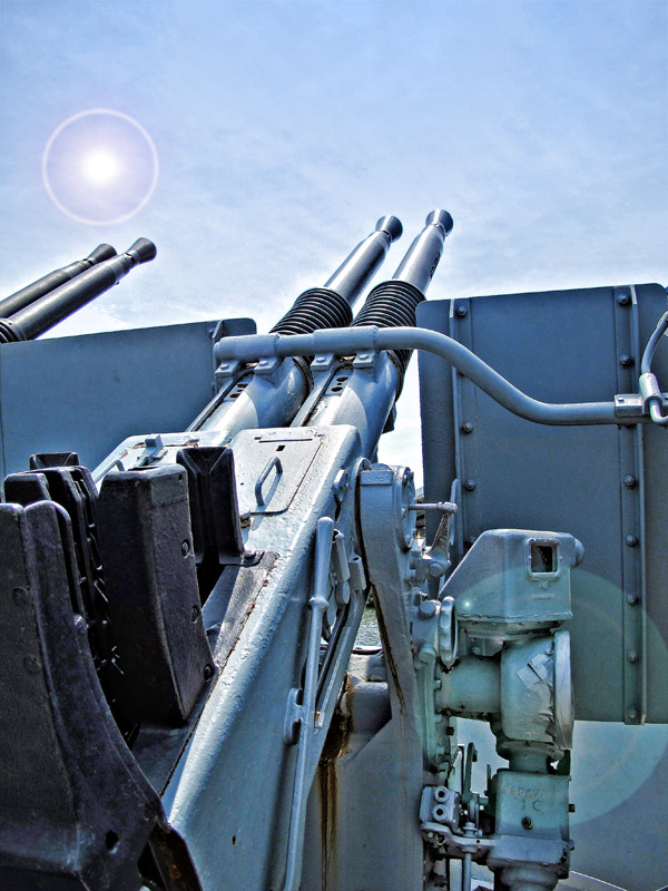 Bofors 40mm Gun on USS Massachusetts