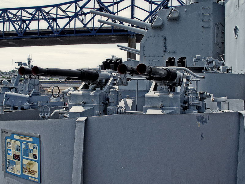 Bofors 40mm Gun on USS Massachusetts