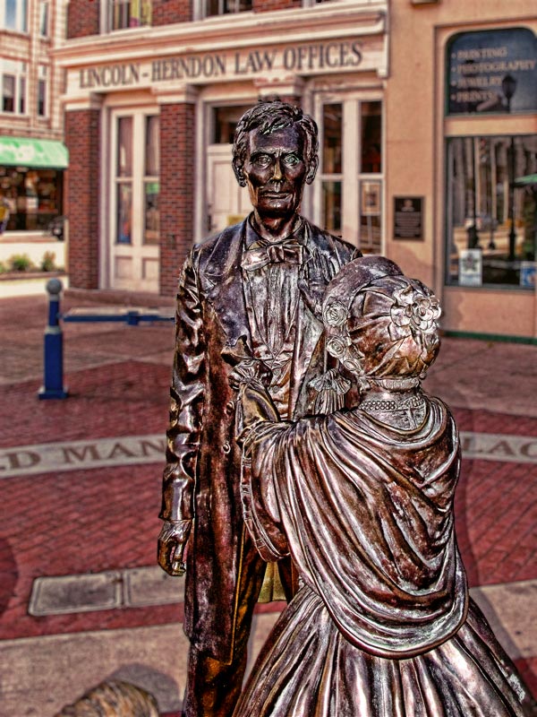 The Lincoln Statue at the Old State Capitol